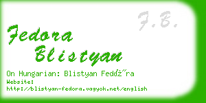 fedora blistyan business card